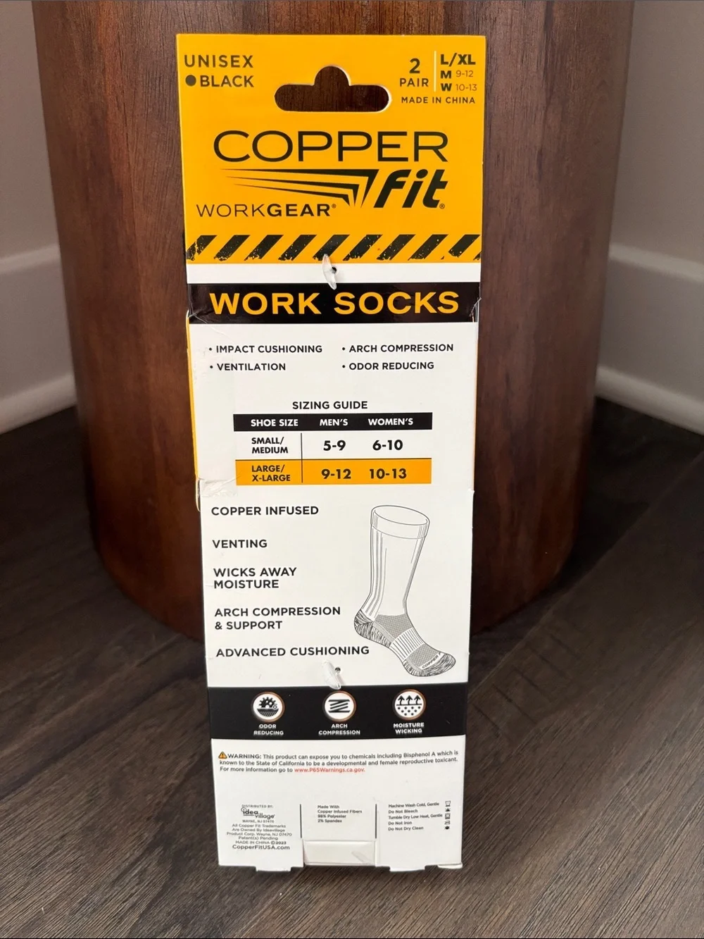 Copper Fit Work Gear socks,crew length,moisture wicking, cushion,support,tough